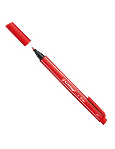 Pennarello PointMax punta feltro - punta 0,80mm - rosso - Stabilo