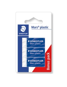 Gomma Mars Plastic - bianca - Staedtler - conf. 3 pezzi