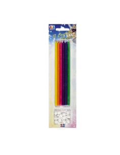 Candeline matite - 15 cm - colori assortiti - Big Party - conf.12 pezzi