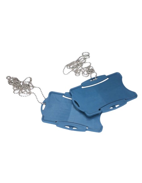 Portabadge detectabile - con catenella - blu