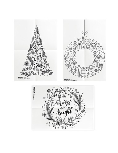 Stencil - foglio A2 - 'NATALE' - Securit - set 3 pezzi