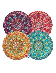 Piatto Mandala - diametro 25 cm - carta - Big Party - conf. 8 pezzi