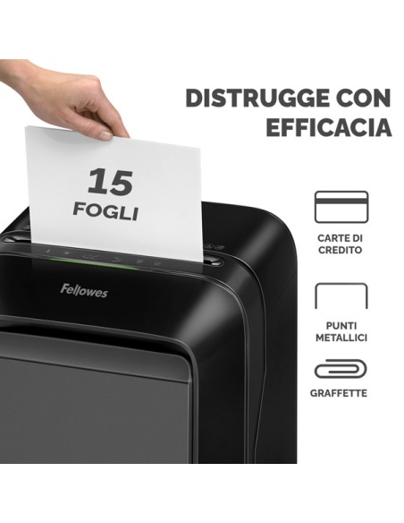 Distruggidocumenti LX-211 - a microframmenti - nero - Fellowes