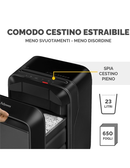 Distruggidocumenti LX-211 - a microframmenti - nero - Fellowes