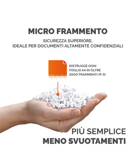Distruggidocumenti LX-211 - a microframmenti - bianco - Fellowes