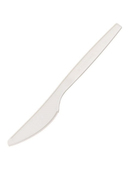 Coltello monouso in CPLA - 16 cm - bianco - Leone - conf. 50 pezzi