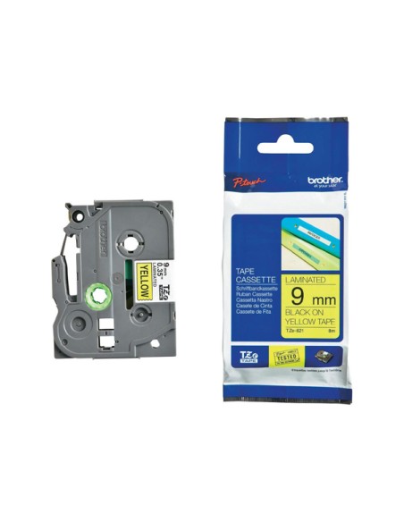 Brother - Nastro -  Nero/Giallo - TZE621 - 9mm x 8mt