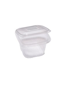 Contenitori in PP - con coperchio incernierato - 12 x 12 x 7,5 cm - Europack - pack 50 pezzi