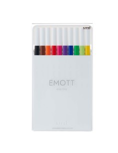 Fineliner Emott - tratto 0.4 mm - colori assortiti standard - Uni Mitsubishi - conf. 10 pezzi