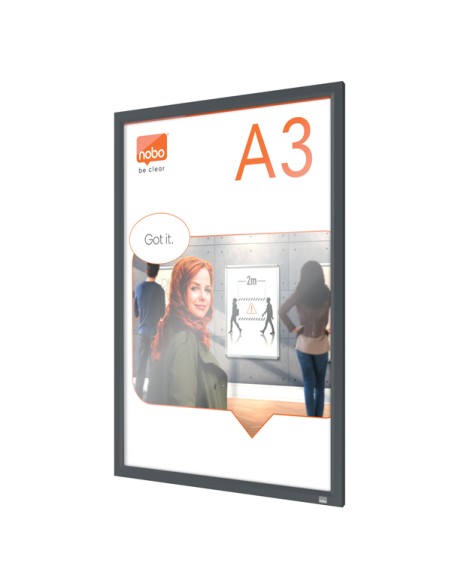 Cornice Impression PRO - a clip - A3 - grafite - Nobo