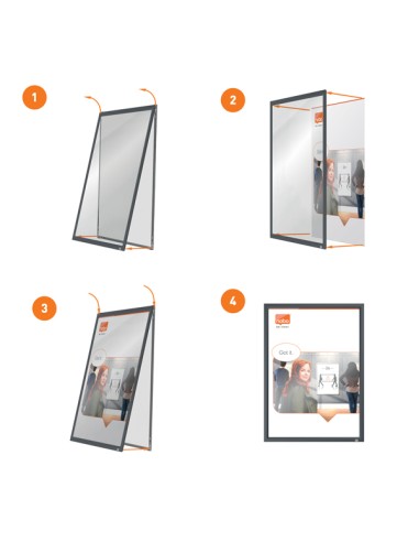 Cornice Impression PRO - a clip - A3 - grafite - Nobo