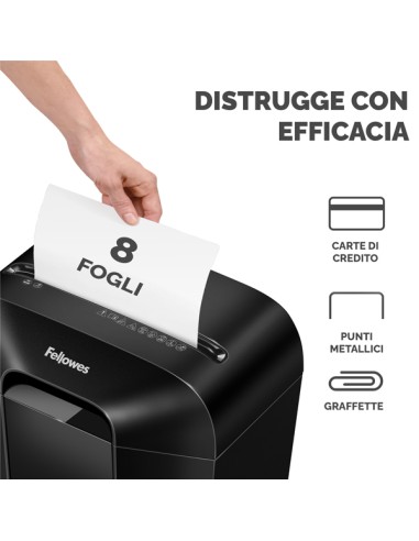 Distruggidocumenti LX-41 - a frammenti - nero - Fellowes