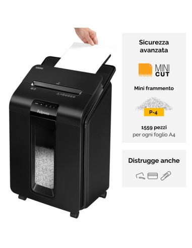 Distruggidocumenti automatico 100M - a mini frammenti - Fellowes