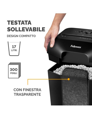 Distruggidocumenti LX-41 - a frammenti - nero - Fellowes