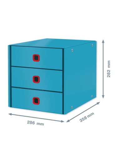 Cassettiera Click&Store Cosy - 3 cassetti - blu - Leitz