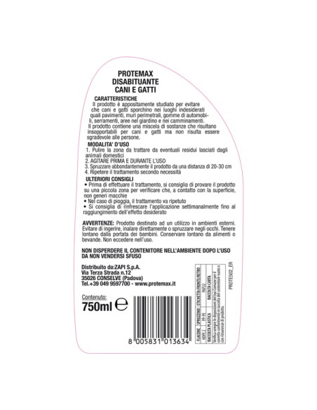 Disabituante cani e gatti - 750 ml - Protemax