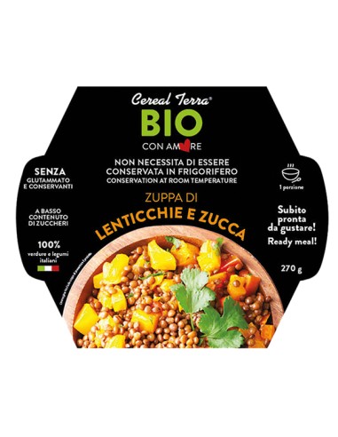 Zuppa lenticchie e zucca - 300 gr - Cereal Terra