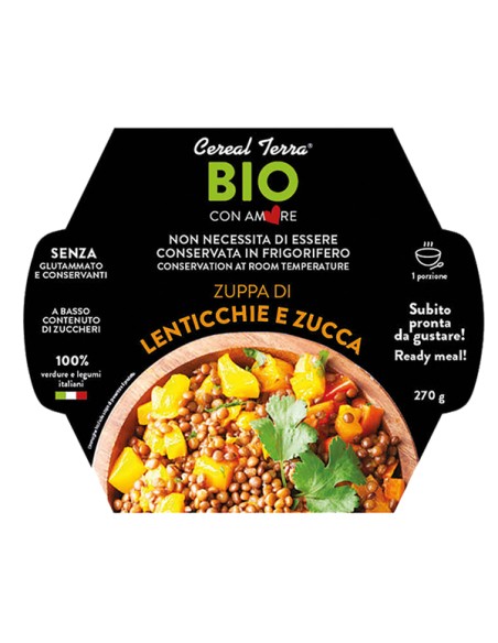 Zuppa lenticchie e zucca - 300 gr - Cereal Terra