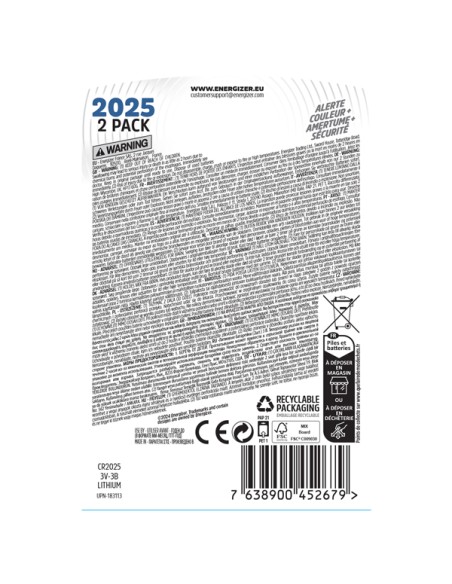 Pila CR2025 Ultimate Lithium - 3 V - Energizer - blister 2 pezzi