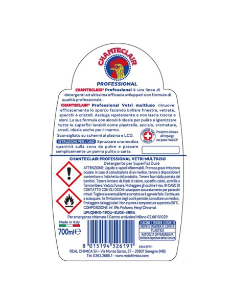 Detergente Professional vetri multiuso - in trigger - 700 ml - Chante Clair