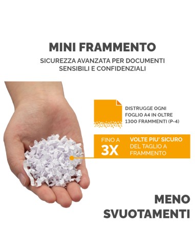 Distruggidocumenti automatico - a mini frammento - 80 M - Fellowes