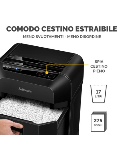 Distruggidocumenti automatico - a mini frammento - 80 M - Fellowes