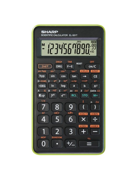 Sharp - Calcolatrice scientifica - verde - EL 501TBGR