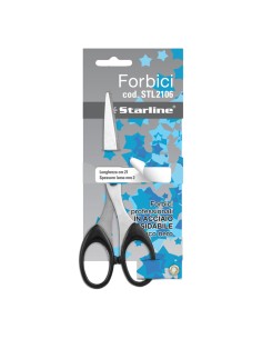 Forbici - 21 cm - lama in acciaio - impugnatura ABS - nero - Starline