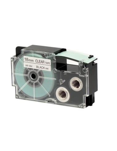 Nastro - 18 mm x 8 mt - nero/trasparente - Casio