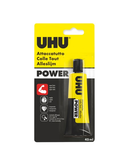Colla attaccatutto Power - 45 ml - trasparente - UHU