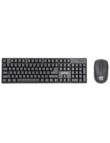 Kit Tastiera e Mouse 1600 Dpi Wireless Nero