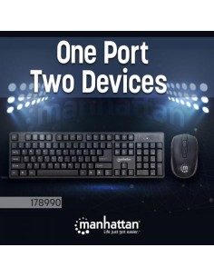 Kit Tastiera e Mouse 1600 Dpi Wireless Nero 2