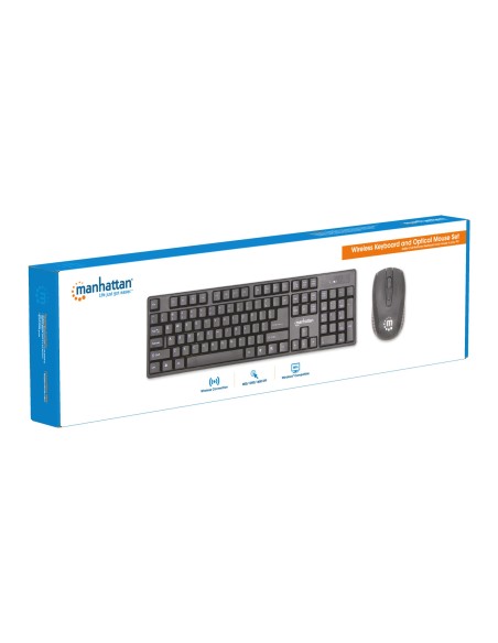 Kit Tastiera e Mouse 1600 Dpi Wireless Nero