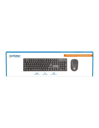 Kit Tastiera e Mouse 1600 Dpi Wireless Nero