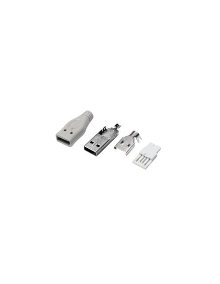 Connettore USB 2.0 da Assemblare USB-A/M a Saldare Grigio