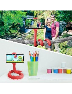 FLEXIBLE SELFIE STICK RED 2