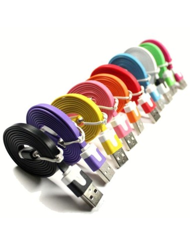 Cavo Flat USB AM a Micro USB M Azzurro 1m