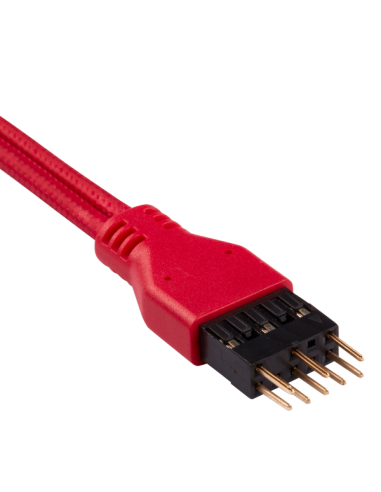Corsair Premium Sleeved Front Panel Extension Kit, Rosso - 30cm